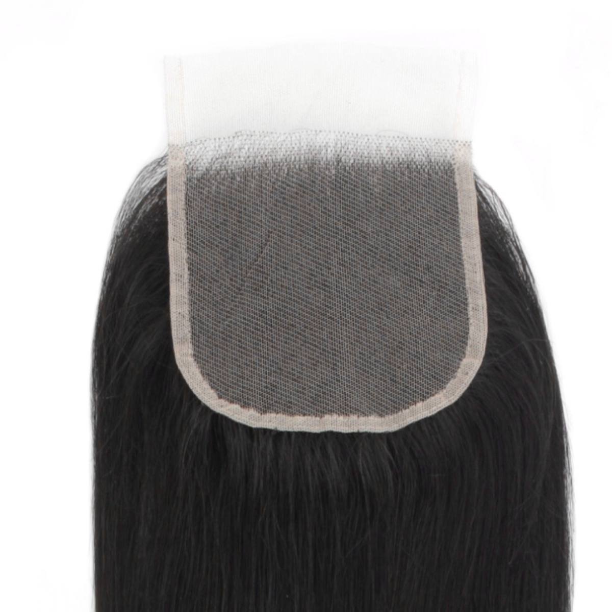 4x4 Transparent Raw Straight Closure Back
