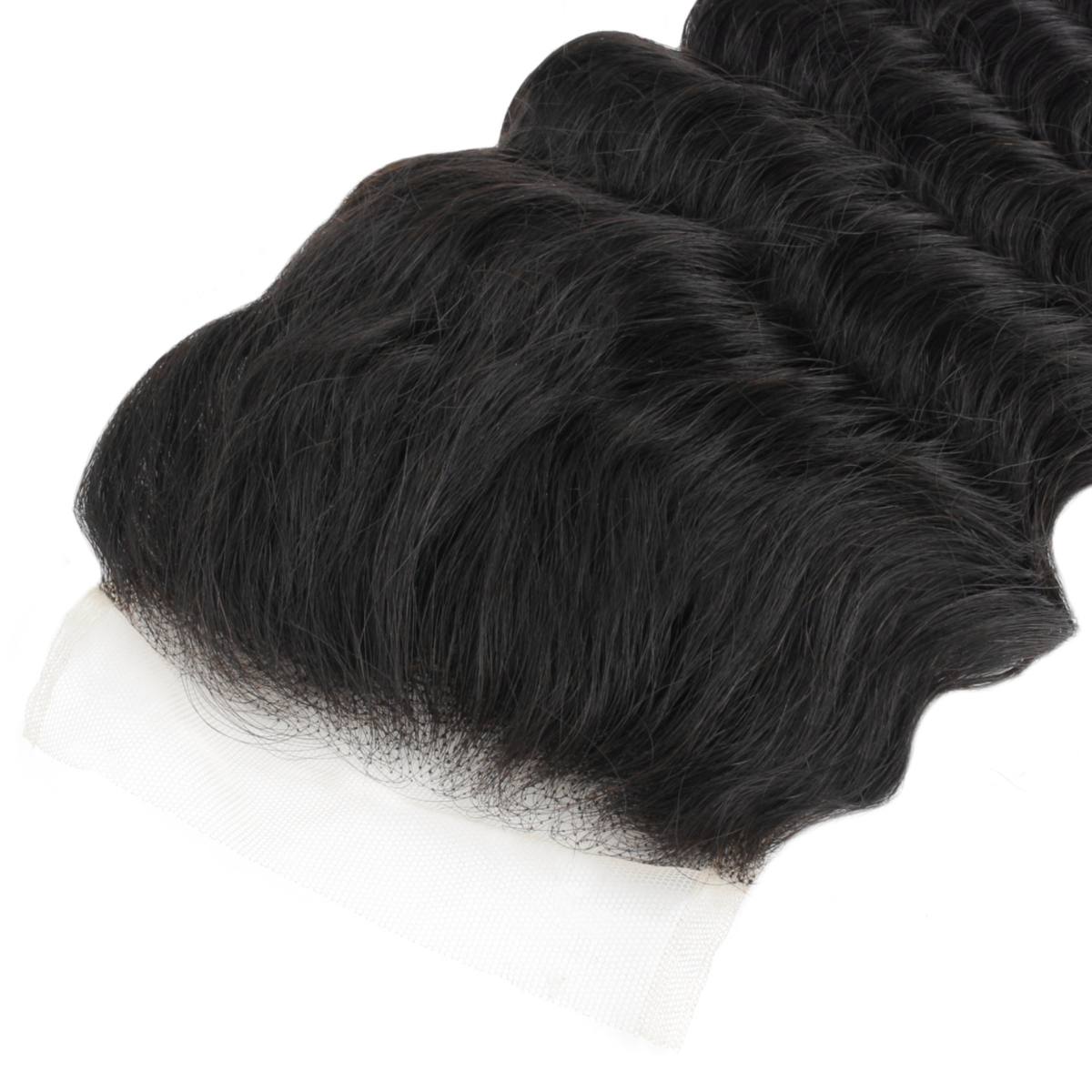 4x4 transparent deep wave lace closure