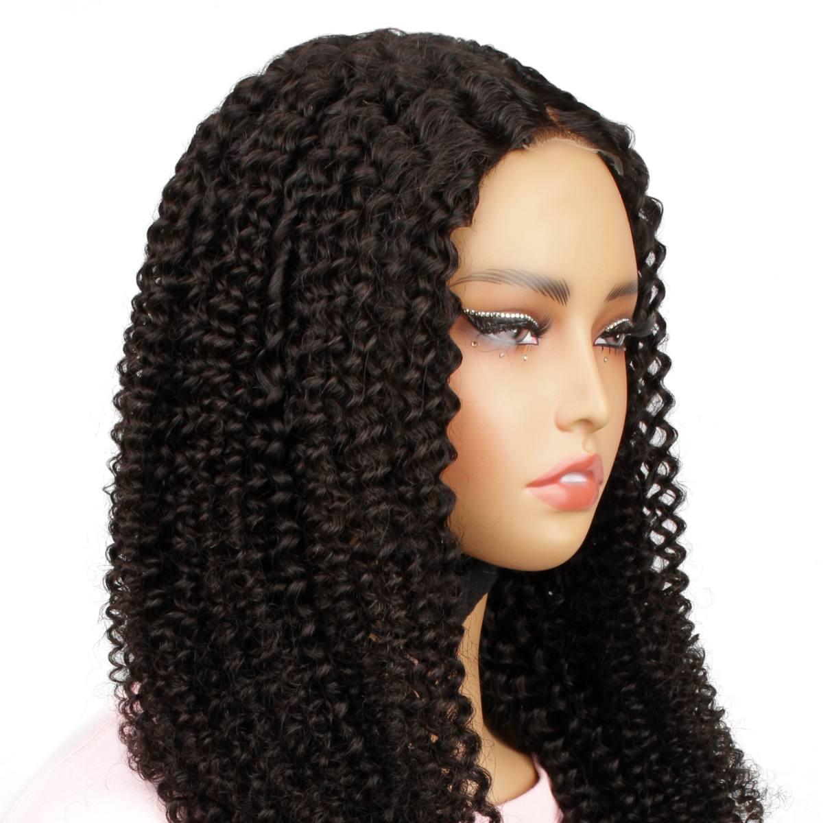 front side of jerry curl 2x6 hd closure wig