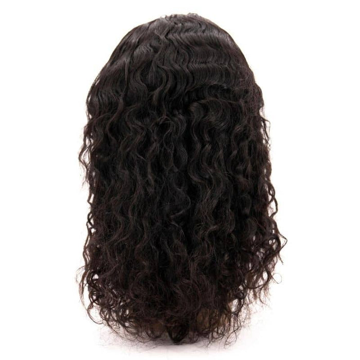 4"x4" messy curly closure wig back