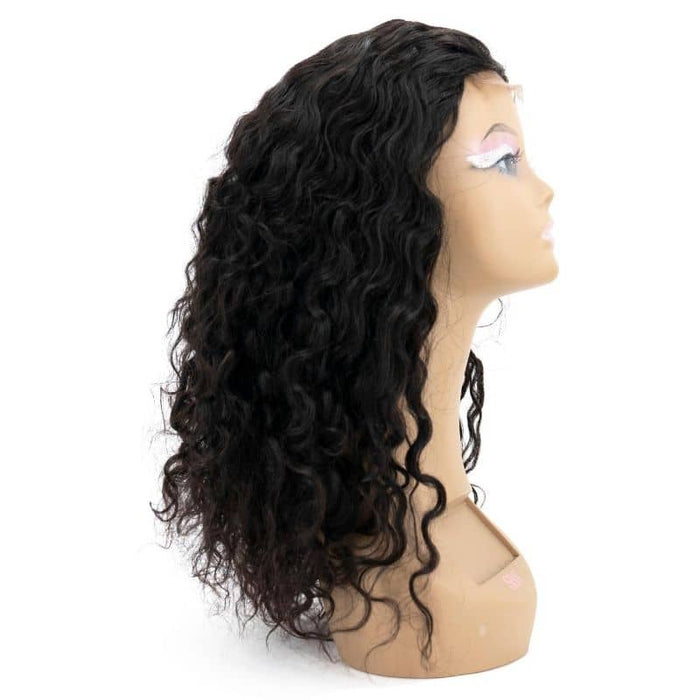 4"x4" messy curly closure wig side