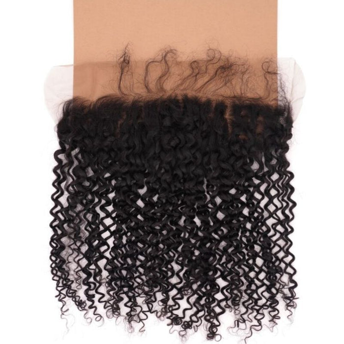 13"X4" Tight Curl Transparent Lace Frontal brown