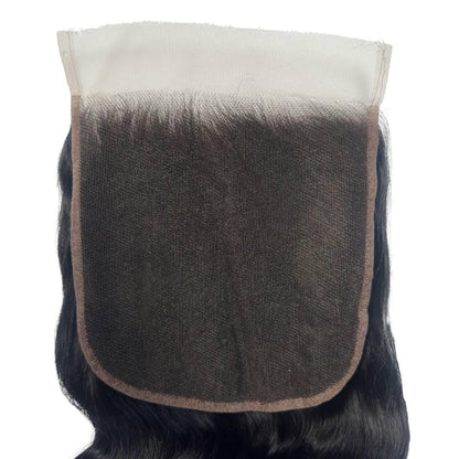 Lace view of 7x7 jet black hd body wave closure
