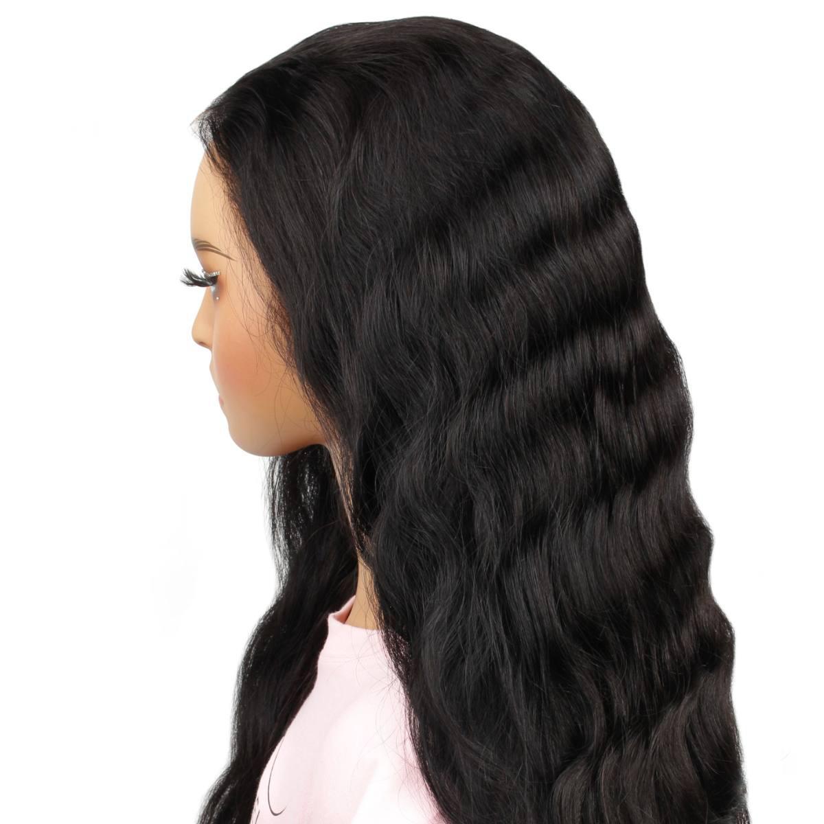Back side view of Jet Black Body Wave Lace Front Wig