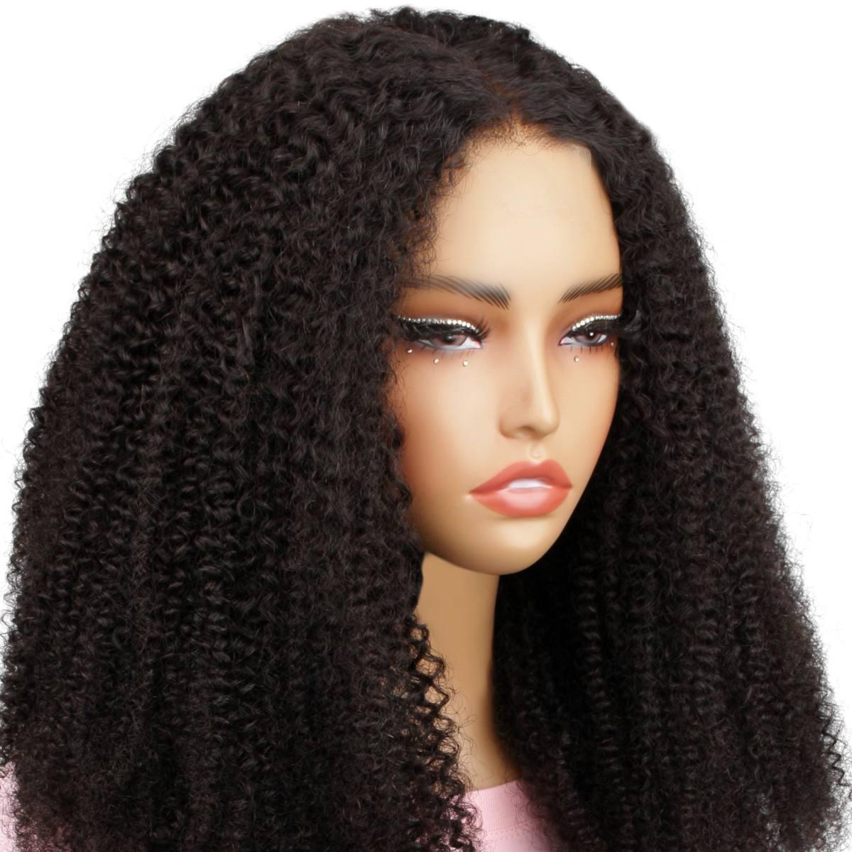 front side of afro kinky 2x6 hd closure wig