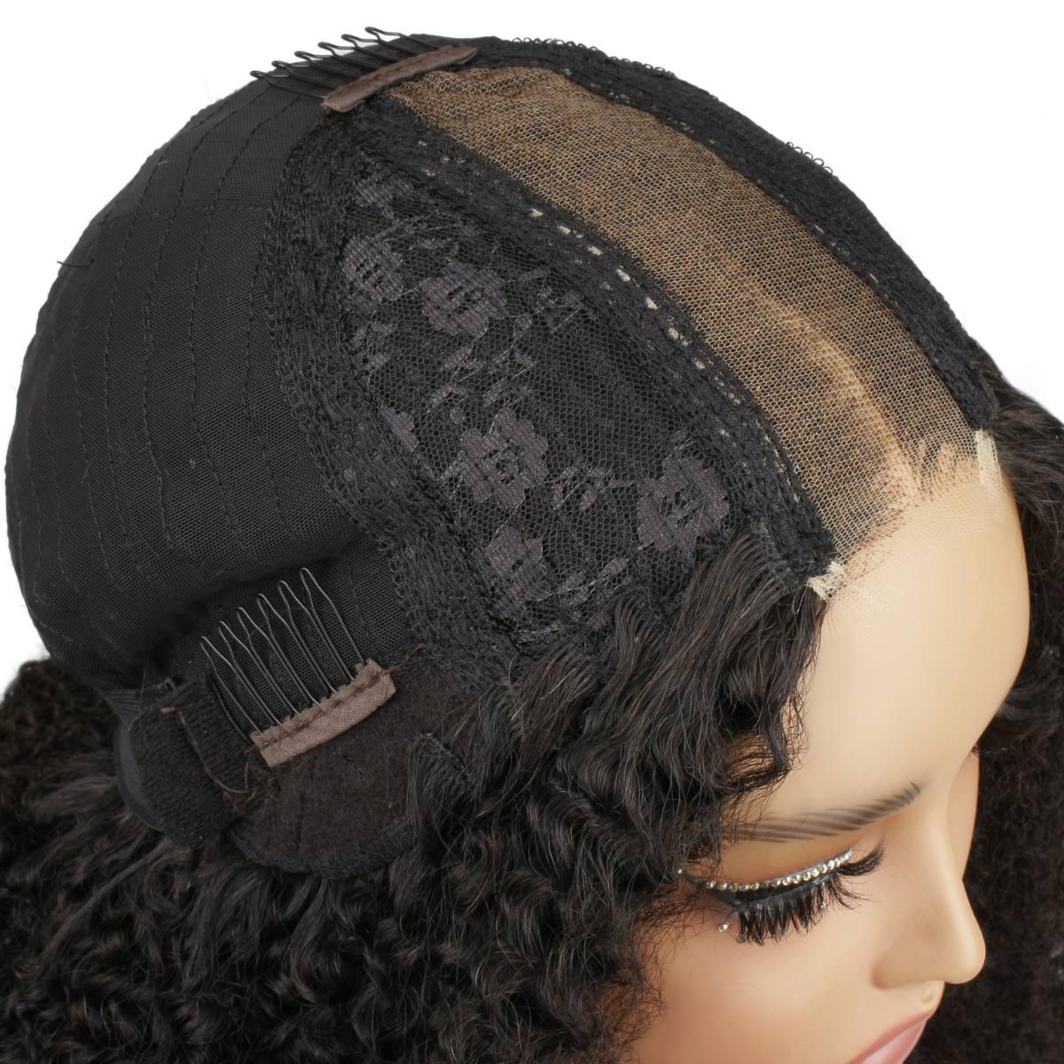 inside lace view of afro kinky 2x6 hd closure wig