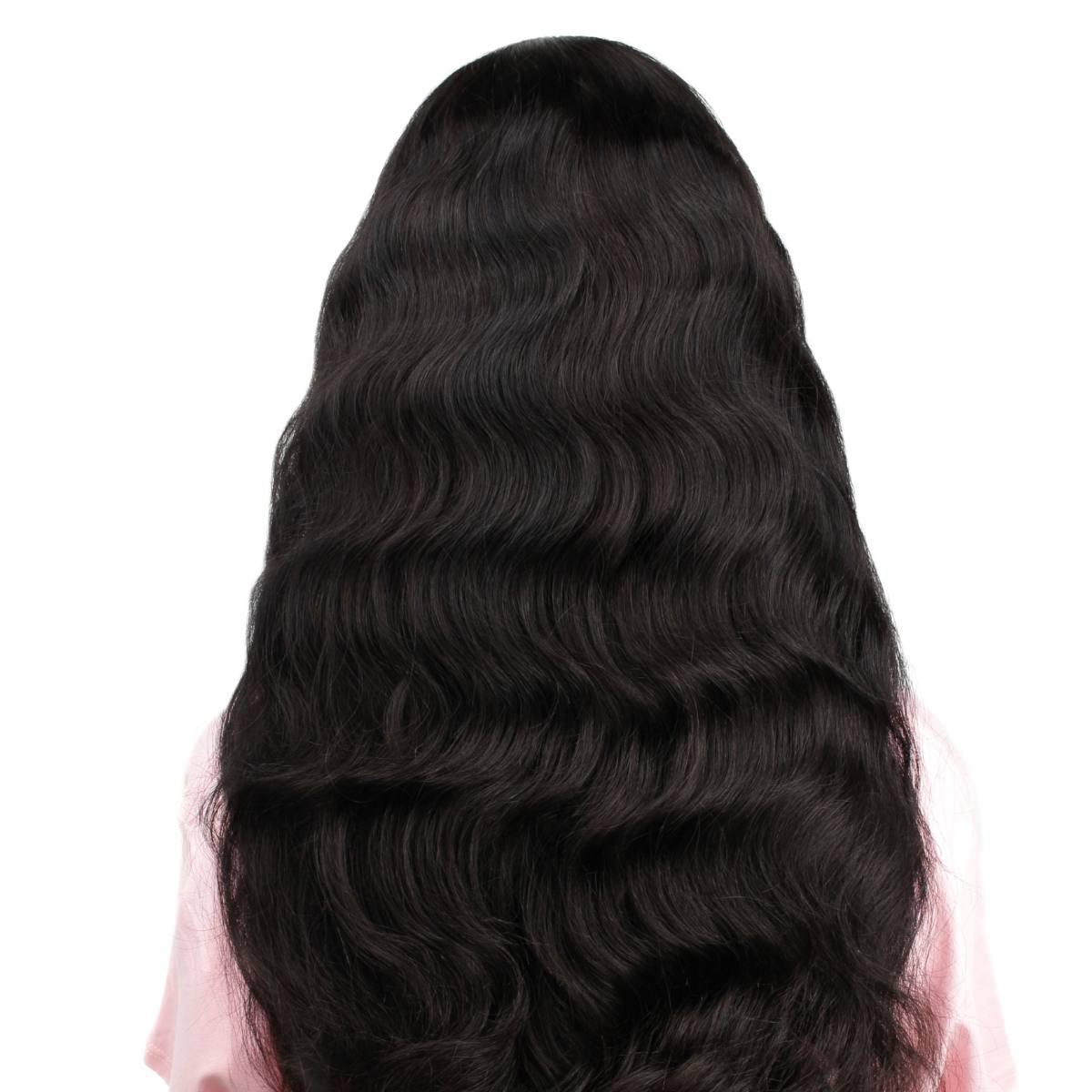 back of Jet Black Body Wave Lace Front Wig