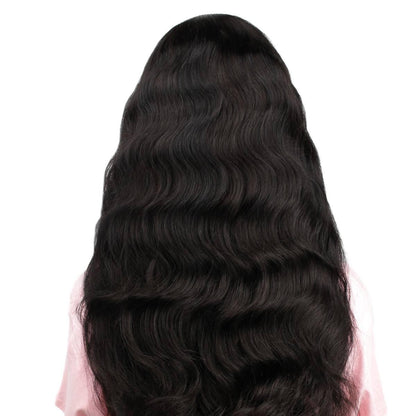 back of Jet Black Body Wave Lace Front Wig