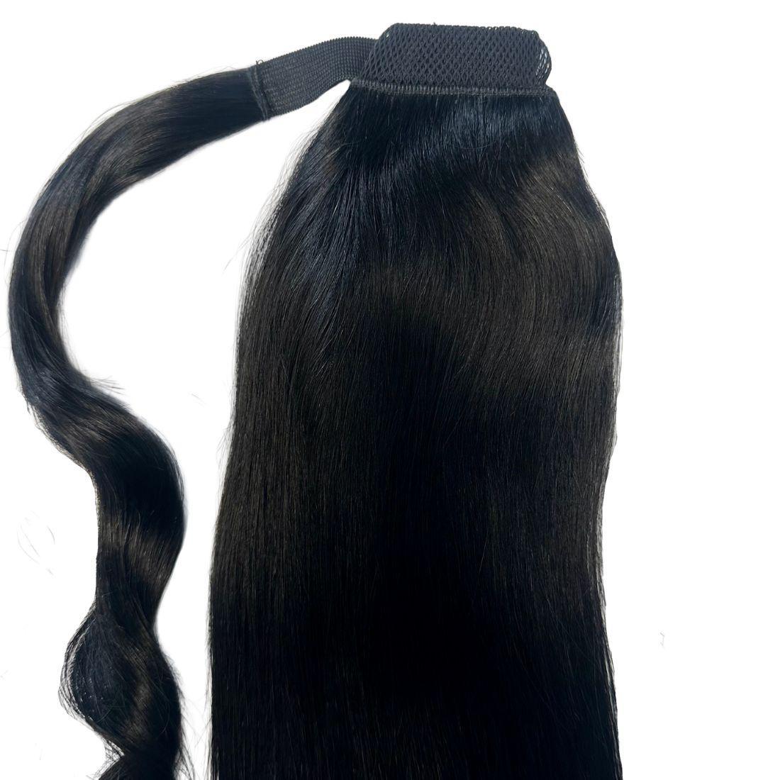human hair jet black ponytail