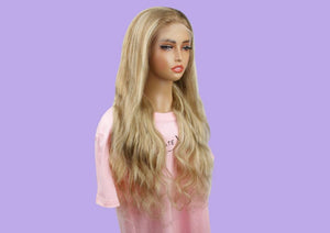 Human hair lace front wig
