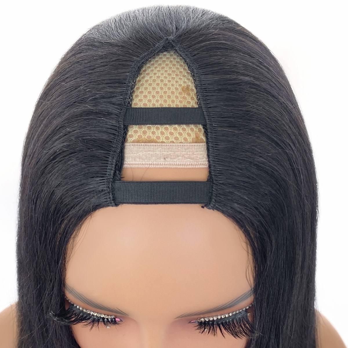 top of straight v part wig