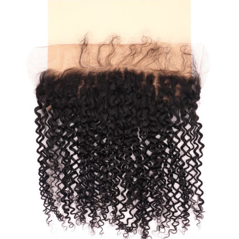 13"X4" Tight Curl Transparent Lace Frontal nude
