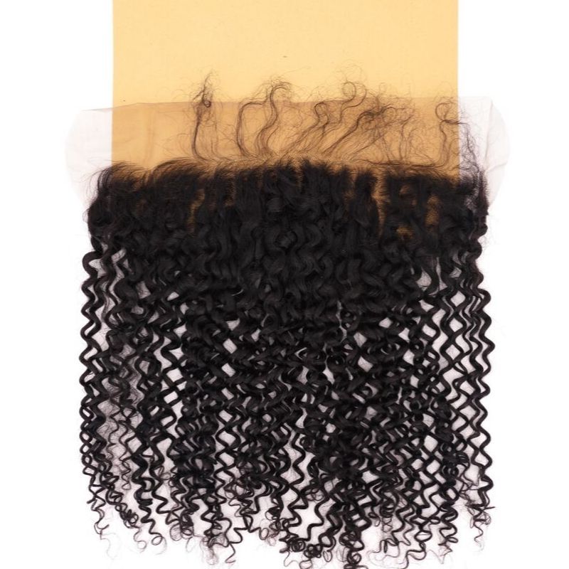 13"X4" Tight Curl Transparent Lace Frontal tan