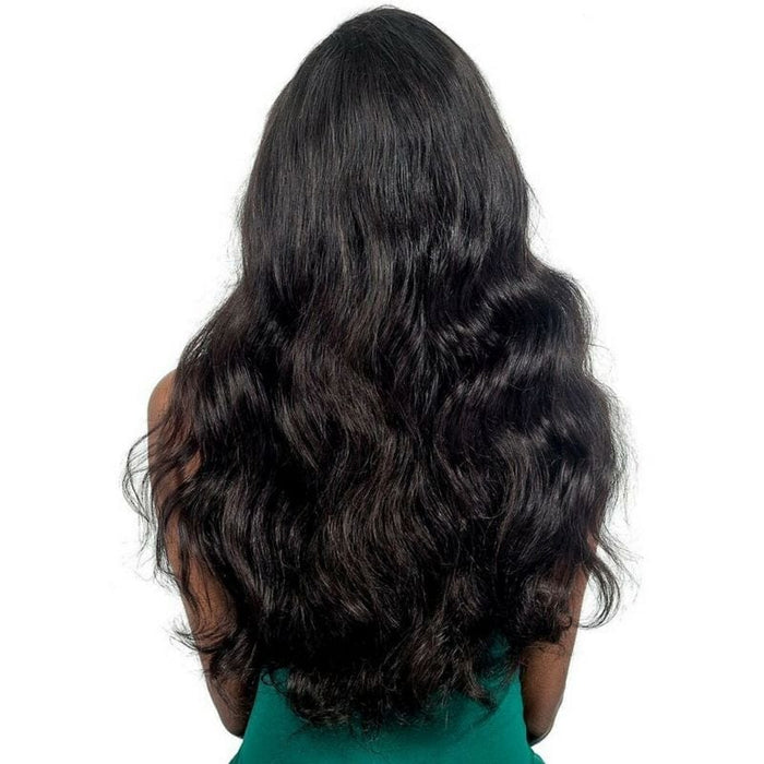 Loose wave brazilian hair model back 