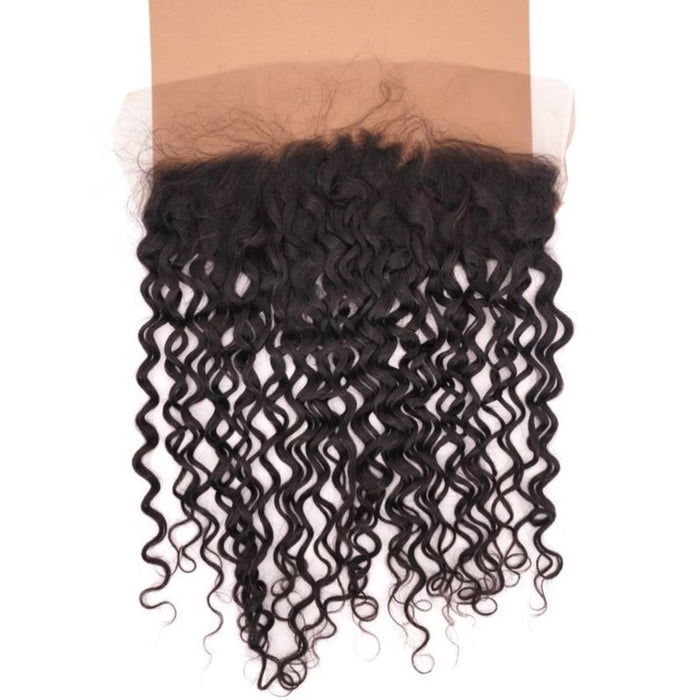 13"X4" Italian Curl Transparent Lace Frontal brown
