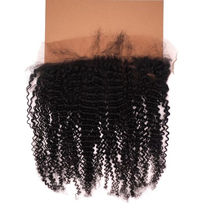 13"X4" Jerry Curly Transparent Lace Frontal brown