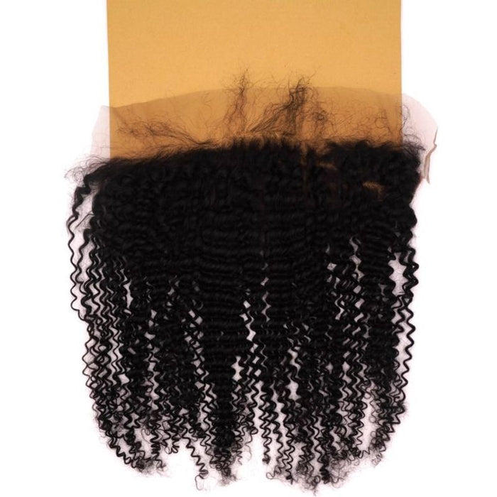 13"X4" Jerry Curly Transparent Lace Frontal tan
