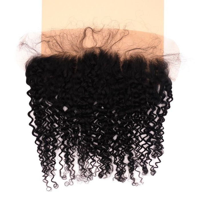13"X4" Kinky Curly Transparent Lace Frontal nude