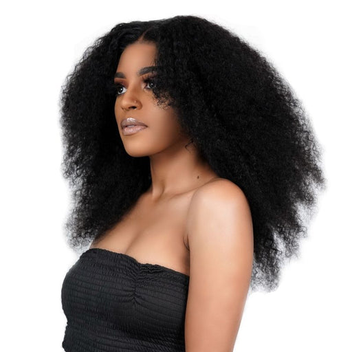 13X4 Afro Kinky Transparent Brazilian Lace Front  Natural Wig