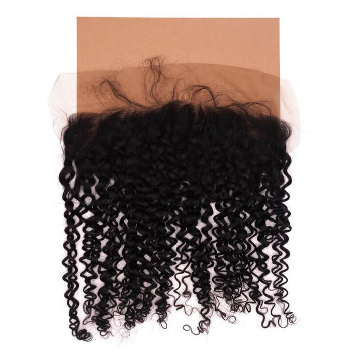 13"X4" Deep Curly Transparent Lace Frontal brown