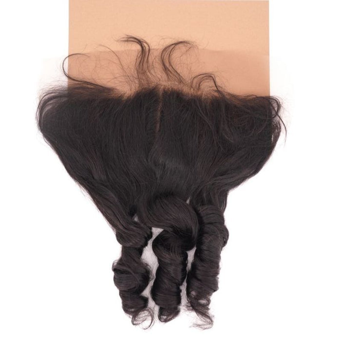 13"X4" Loose Curl Transparent Lace Frontal brown